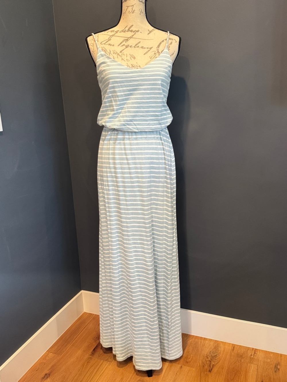 Splendid Light Blue & White Striped Maxi Dress